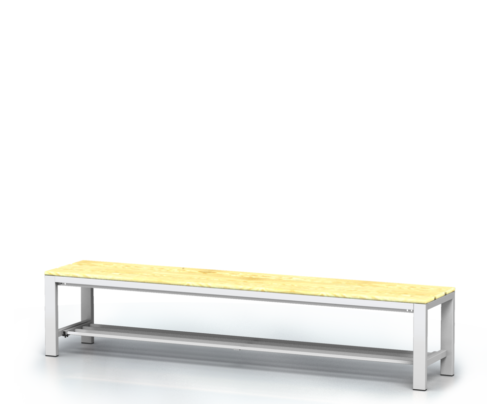 Benches with spruce sticks -  with a reclining grate 420 x 2000 x 400